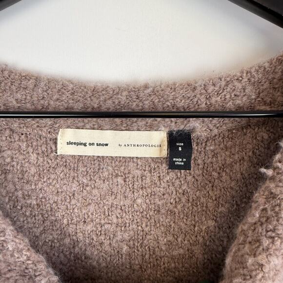 Sleeping on Snow Anthropologie Size S Baby Alpaca Knit Crew Sweater Brown - Picture 6 of 10